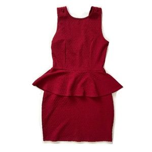 Red Peplum Cocktail Dress